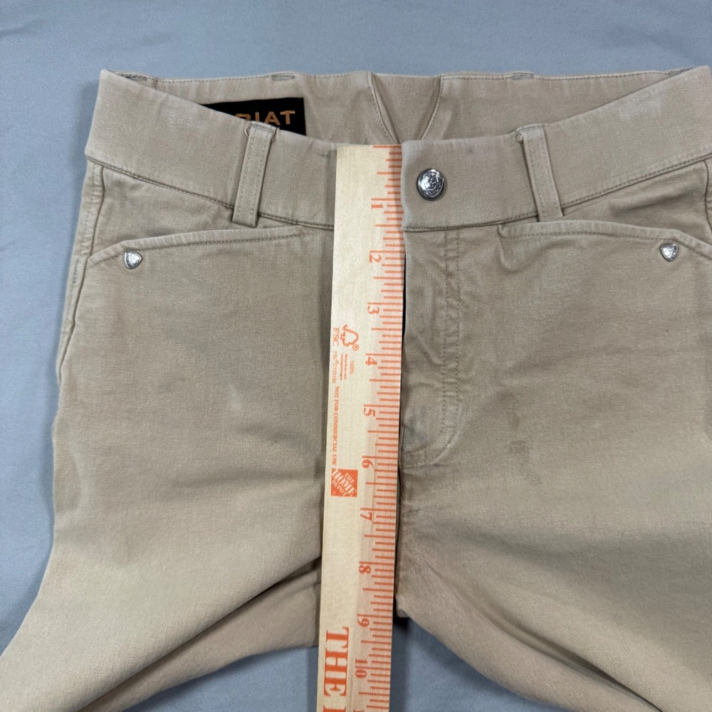 Ariat Heritage Equestrian Riding Breeches Knee Patch Pants Tan Youth Sz 12 - Picture 6 of 8